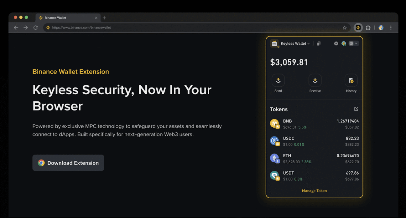Binance Wallet is available for Chrome