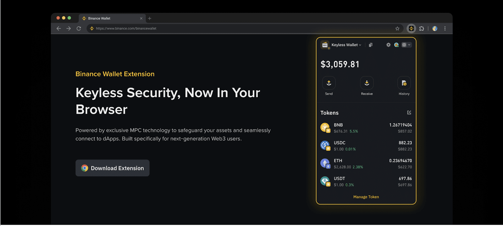 Binance Wallet is available for Chrome